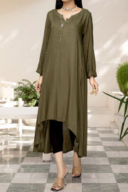 Rafia Seasonal Kurti - LELK26 MEHNDI