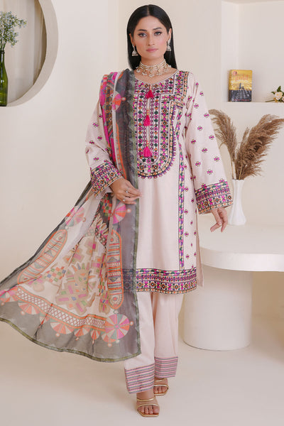 Rivaaj Cotton Floral - 1518 Cream