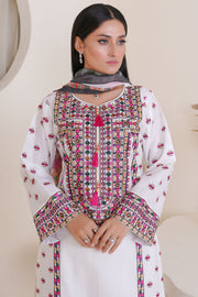Rivaaj Cotton Floral  - 1518 White