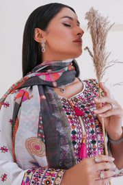 Rivaaj Cotton Floral  - 1518 White