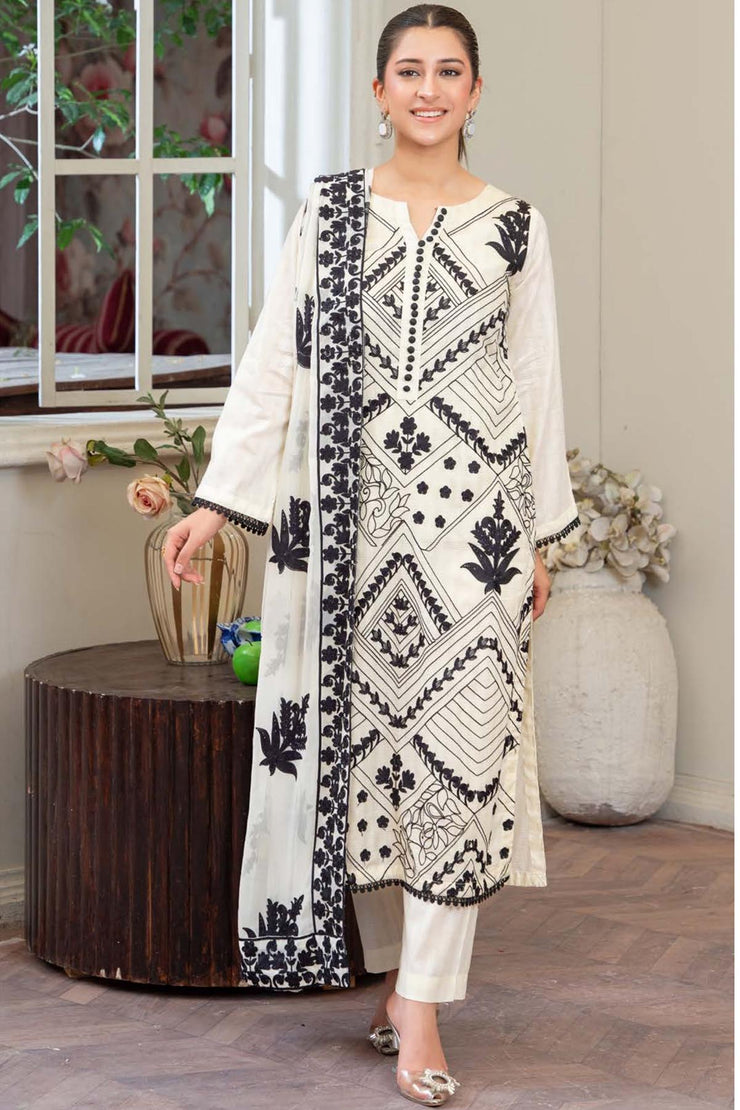 Leher Embroidered Lawn - Raniyah RLEHE04