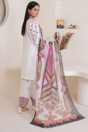 Rivaaj Cotton Floral  - 1518 White