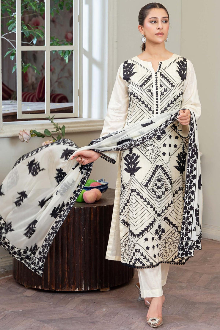 Leher Embroidered Lawn - Raniyah RLEHE04