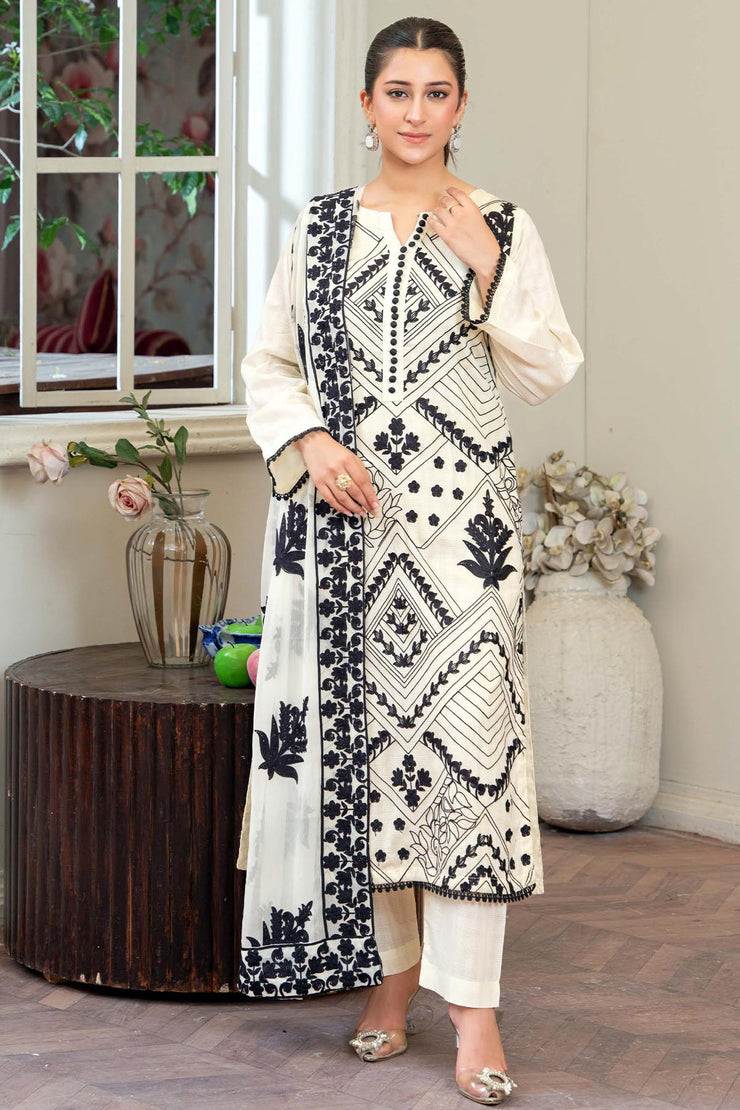 Leher Embroidered Lawn - Raniyah RLEHE04