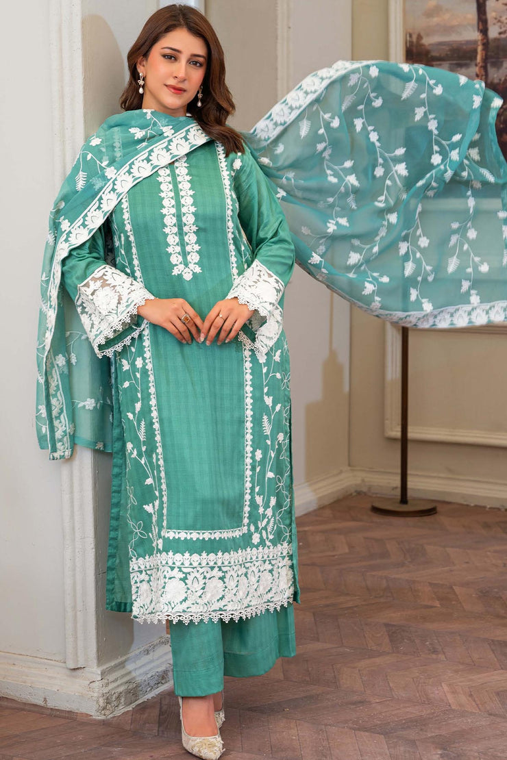 Leher Embroidered Lawn - Raniyah RLEHE02