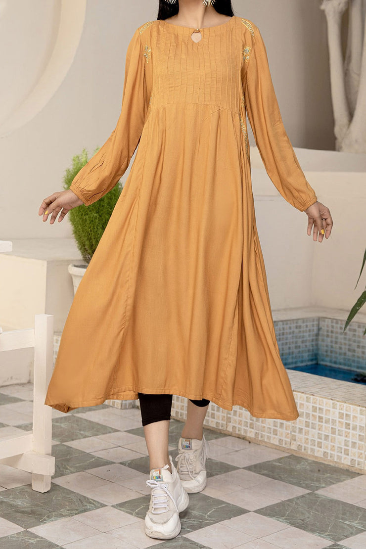 Rafia Seasonal Kurti - LELK30 MUSTARD