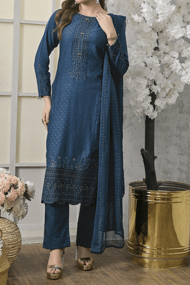 blue salwar kameez