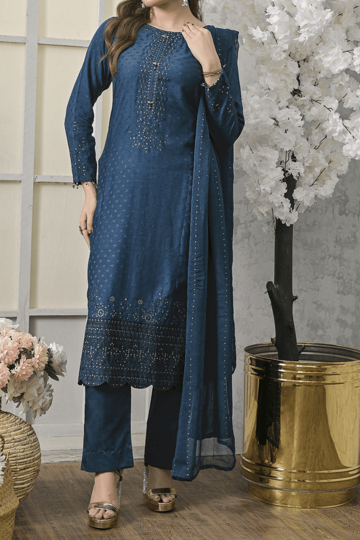 blue salwar kameez