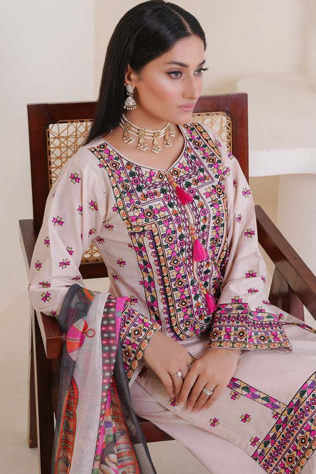 Rivaaj Cotton Floral - 1518 Cream