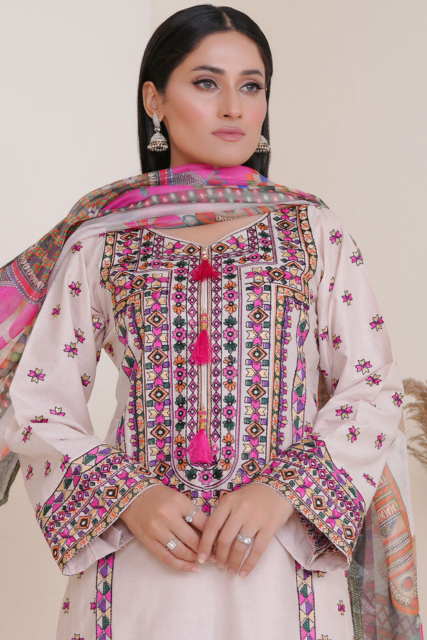 Rivaaj Cotton Floral - 1518 Cream