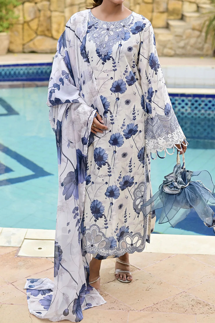 Rafia Luxury Lawn - DPC420A BLUE