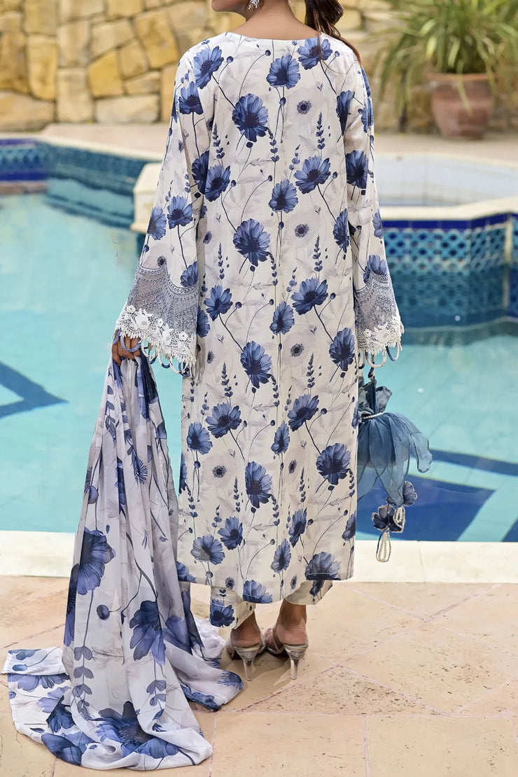 Rafia Luxury Lawn - DPC420A BLUE