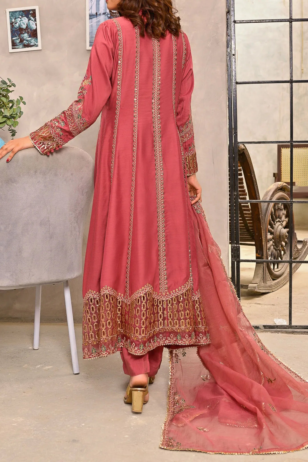 Salwar Kameez Prêt-à-porter - Taille XL - Vert Pastel - Neuf Avec étiquettes