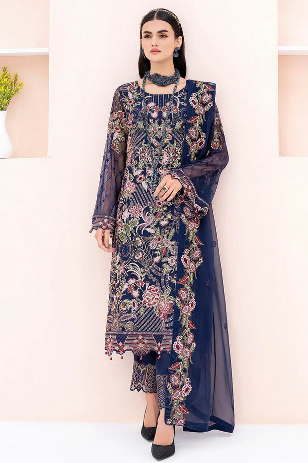 Zaha ramsha vol 2 Georgette with embroidery work pakistani dress material  at wholesale Rate