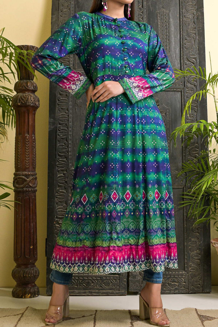 Rafia Seasonal Kurti - DPLK45